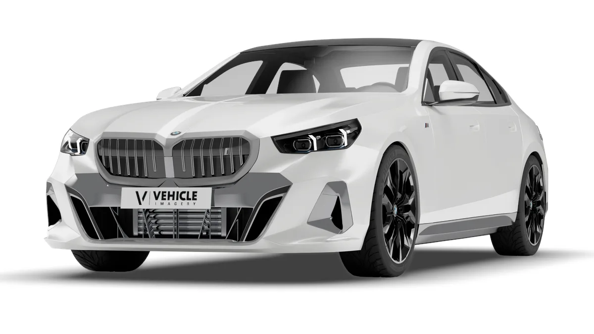 BMW i5 con nuestro logo en la placa de matrícula