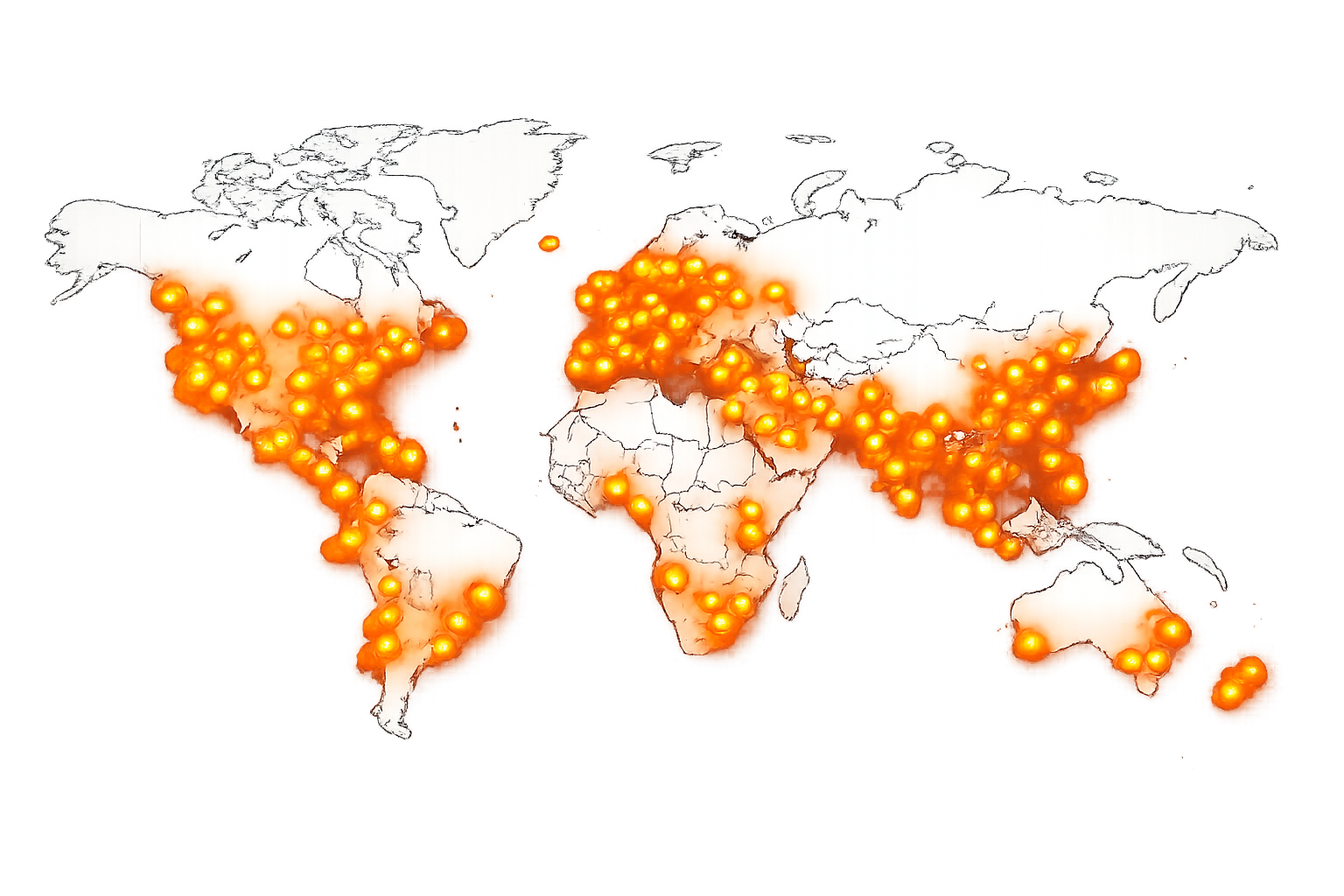 Global CDN Network Map showing 200+ edge locations across six continents