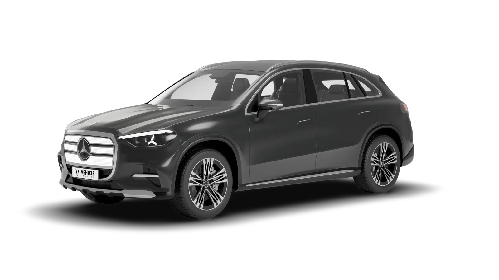 Mercedes-Benz GLC EQ con nuestro logo en la placa, giros de 360°