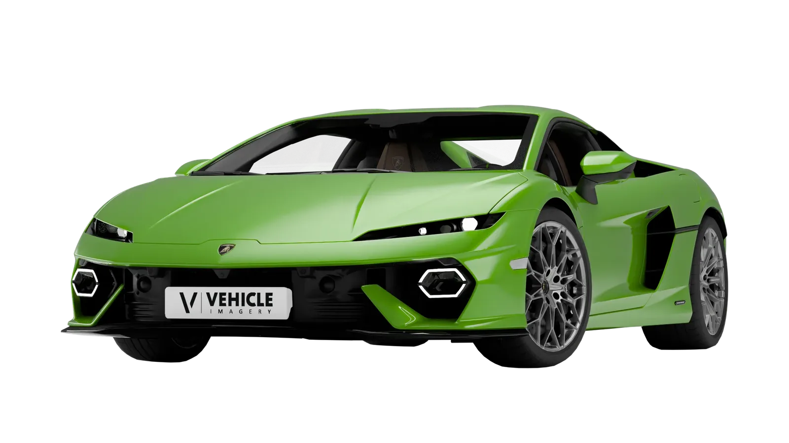Lamborghini Temerario in Verde Mantis, without shadow