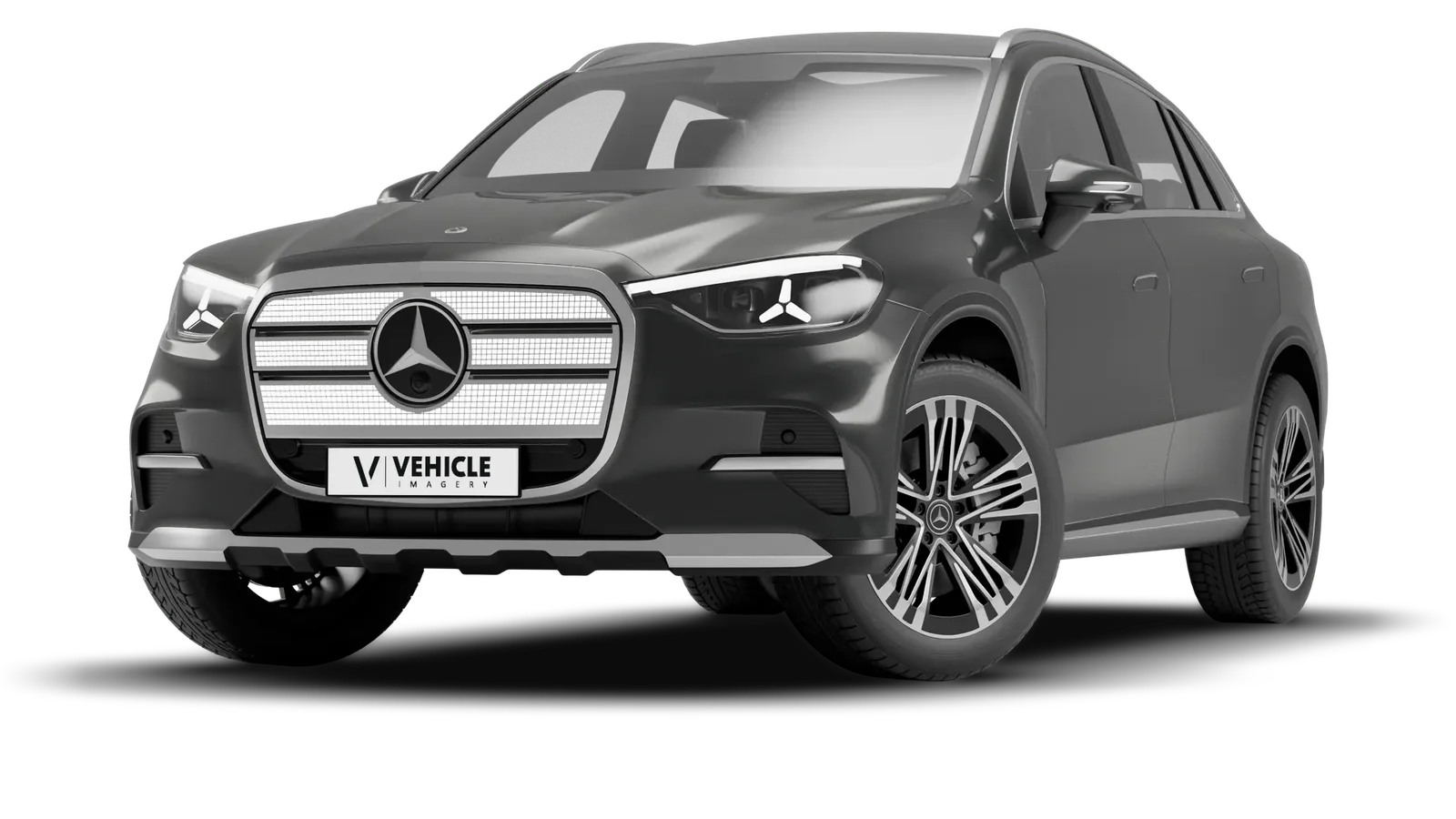 Mercedes-Benz GLC EQ con nuestro logo en la placa, imágenes de estudio